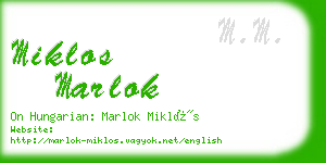 miklos marlok business card